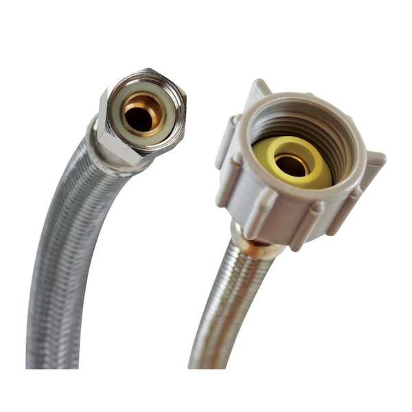 No-Burst Fluidmaster 3/8 in. Compression X 7/8 in. D Ballcock 6 in. Braided Stainless Steel Supply Line B1T06 - main